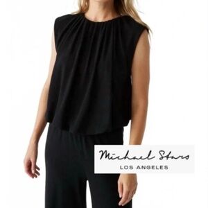 Michael Stars Cindy Black Bubble sleeveless top, S,  GL1351